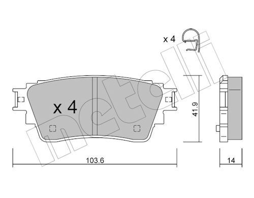 Metelli 2211600 Колодки гальмівні (задні) Mitsubishi Eclipse Cross 17-