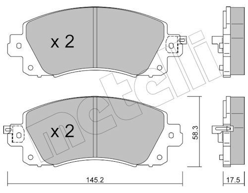 Metelli 2211610 Колодки гальмівні (передні) Subaru Impreza/Outback/XV  17-