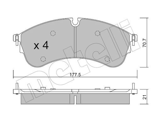 Metelli 2211740 Колодки гальмівні (передні) VW Crafter 2.0TDI 16- (CBI)