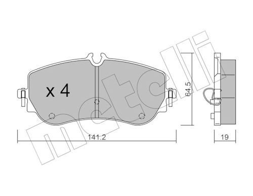 Metelli 2211750 Колодки гальмівні (задні) VW Crafter 16-/Amarok 10-/MAN TGE 16-