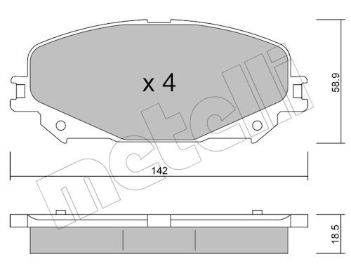 Metelli 2211760 Колодки гальмівні (передні) Renault Scenic IV 16-/Megane IV 15-/Espace V 15-