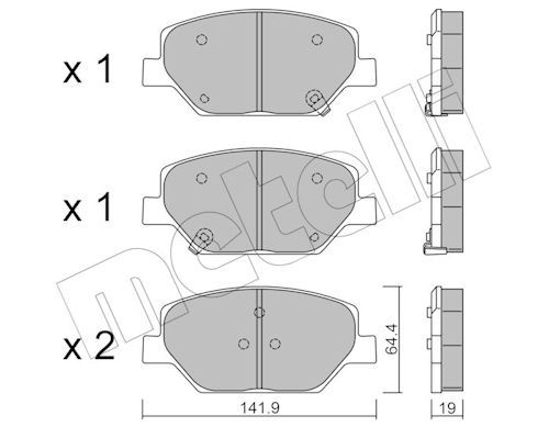 Metelli 2211780 Колодки гальмівні (передні) Opel Insignia 1.5-2.0 CDTi 17-