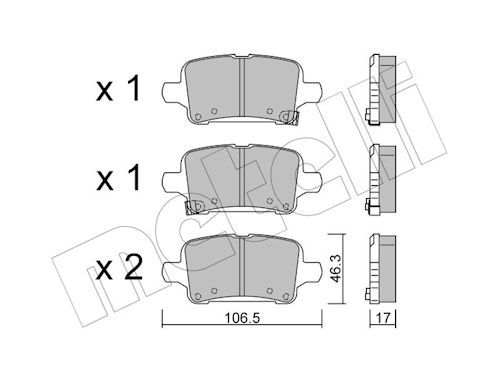 Metelli 2211800 Колодки гальмівні (задні) Opel Insignia B 17-