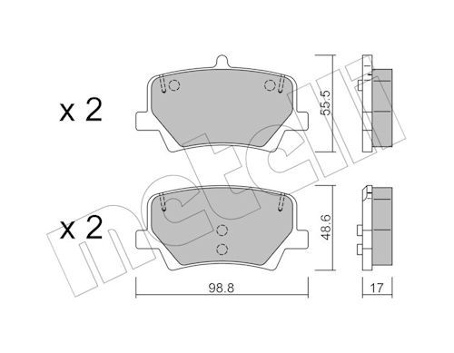 Metelli 2211870 Колодки гальмівні (задні) Volvo XC40 17-