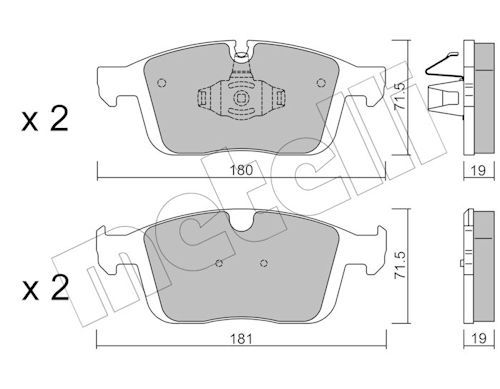 Metelli 2211880 Колодки гальмівні (передні) Volvo XC60 I 08-17 (Ate)