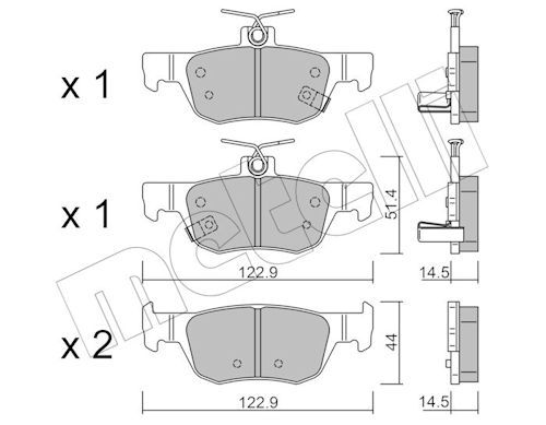 Metelli 2212260 Колодки гальмівні (задні) Mazda 3 18-