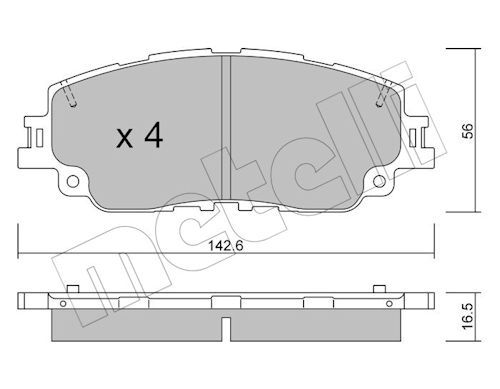 Metelli 2212270 Колодки гальмівні (передні) Toyota Camry 17-/Rav4/Lexus ES/UX 18-