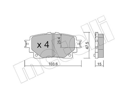 Metelli 2212290 Колодки гальмівні (задні) Toyota Rav4 18-