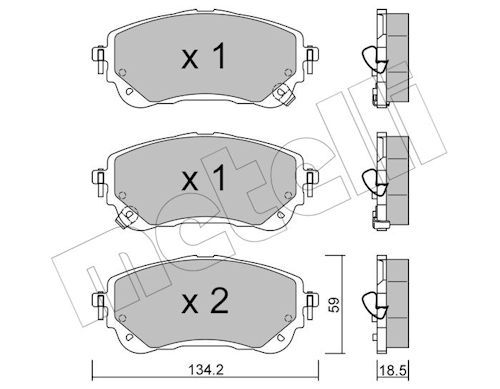 Metelli 2212340 Колодки гальмівні (передні) Toyota Corolla XII 18-/Suzuki Swace 20- (з датчиком)