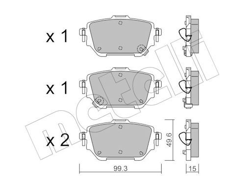 Metelli 2212360 Колодки гальмівні (задні) Toyota Corolla 1.5/1.6 VVTi 19-
