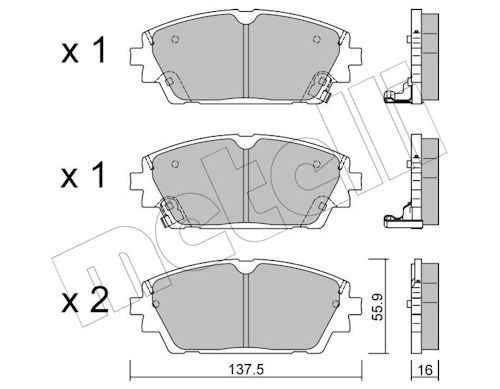 Metelli 2212370 Колодки гальмівні (передні) Mazda 3 18- (+датчики)