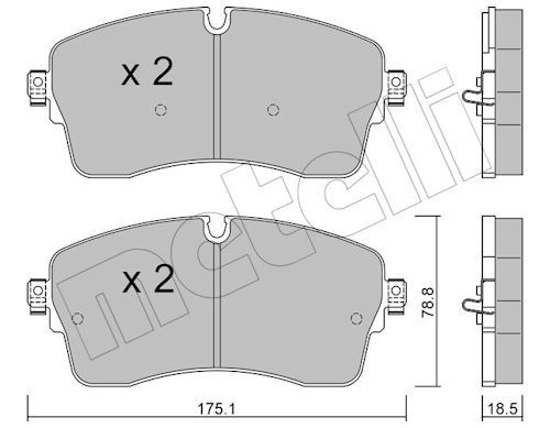 Metelli 2212501 Колодки гальмівні (передні) Land Rover Discovery 14-/Range Rover Evoque 18-