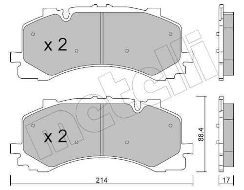 Metelli 2212520 Колодки гальмівні (передні) Audi A6/A7/A8/Q7/Q8/VW Touareg 16-