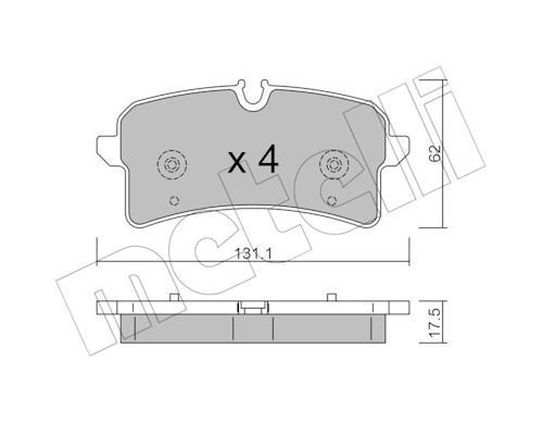 Metelli 2212610 Колодки гальмівні (задні) Audi A6 13-/A7 13-/Porsche Macan 14-