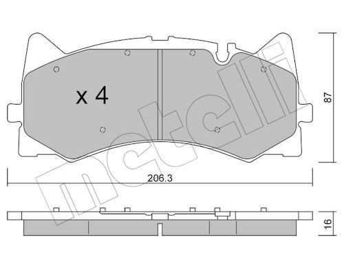 Metelli 2212710 Колодки гальмівні (передні) MB C-class (W205/C205/S205) C 63 AMG 14-