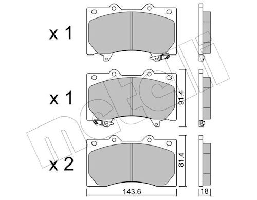 Metelli 2212790 Колодки гальмівні (передні) Nissan Patrol 10- (+ датчики)