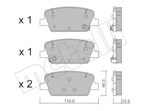 Metelli 2212830 Колодки гальмівні (задні) Hyundai Santa Fe 18-
