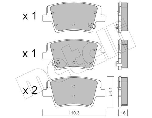Metelli 2212840 Колодки гальмівні (задні) Hyundai Santa Fe IV 18- (+ датчики)