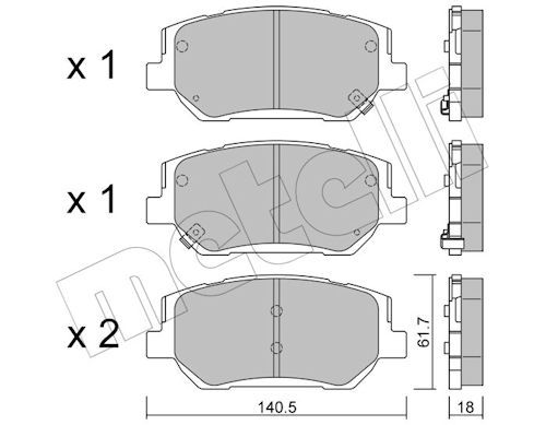 Metelli 2212970 Колодки гальмівні (передні) Hyundai Santa Fe 18- (+ датчики)