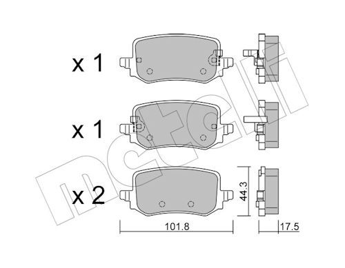 Metelli 2213010 Колодки гальмівні (задніі) Hyundai Tucson IV 20-/Kia Sportage V 21- (+ датчики)
