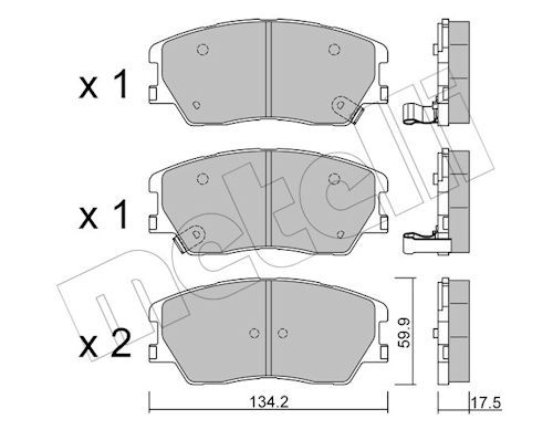 Metelli 2213050 Колодки гальмівні (передні) Kia Soul 19- (+датчики)