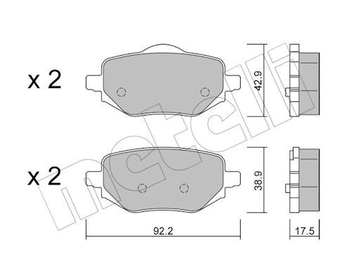 Metelli 2213230 Колодки гальмівні (задні) Citroen C4 20-/Peugeot 2008/208/Opel Corsa F 19-