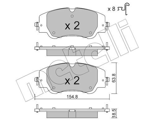 Metelli 2213500 Колодки гальмівні (передні) Citroen C4 20-/Peugeot 208/2008 19-/Fiat 600e 23-