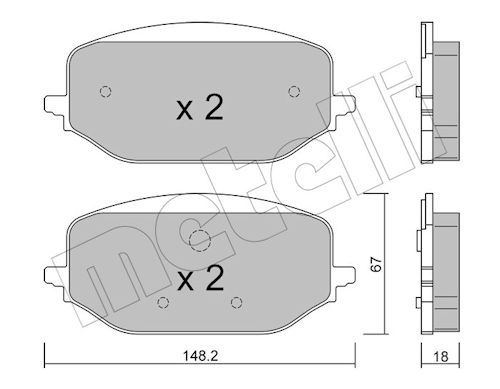 Metelli 2213510 Колодки гальмівні (передні) Citroen Berlingo 18-/C5 21-/Peugeot Partner 18-/Fiat Dob