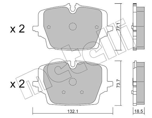 Metelli 2214070 Колодки гальмівні (передні) BMW X1 (U11) 22-/2 (U06) 21-/Mini Countryman 23-