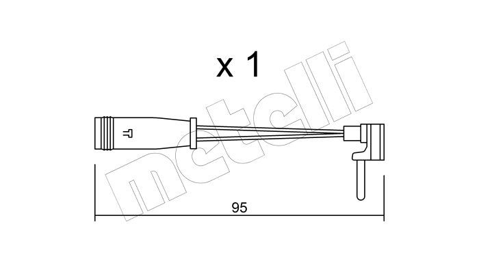 Metelli SU129 Датчик зносу гальмівних колодок MB A-class (W176)/E-class (W213) 12- (L=95mm)