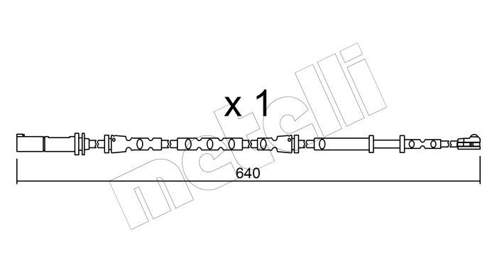 Metelli SU312 Датчик зносу гальмівних колодок (задніх) BMW X1 (F48)/Mini Cooper 13- (L=640mm)