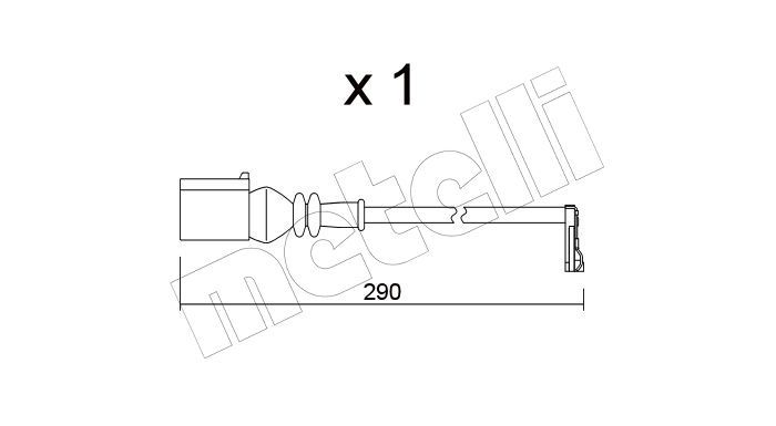 Metelli SU365 Датчик зносу гальмівних колодок (задніх) VW Crafter 2.0TDI 16- (L=290mm)