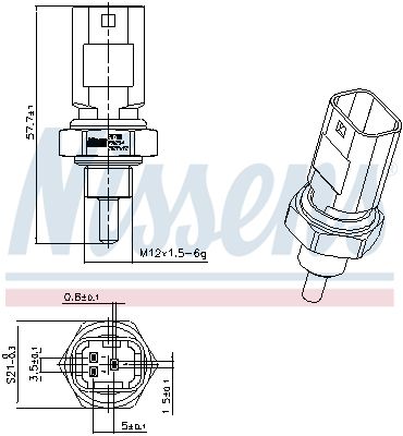 Nissens 207001 Датчик, температура охолоджувальної рідини