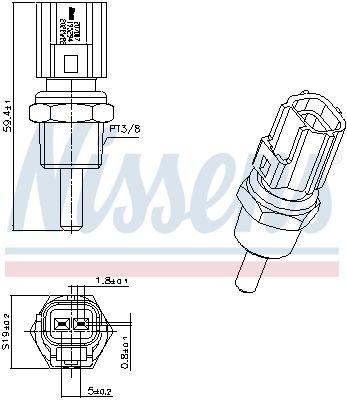 Nissens 207007 Датчик температури 2х контактий First Fit