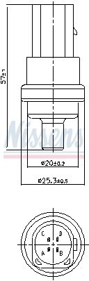 Nissens 207009 Датчик, температура охолоджувальної рідини