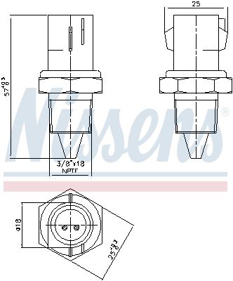 Nissens 207012 Датчик температури First Fit