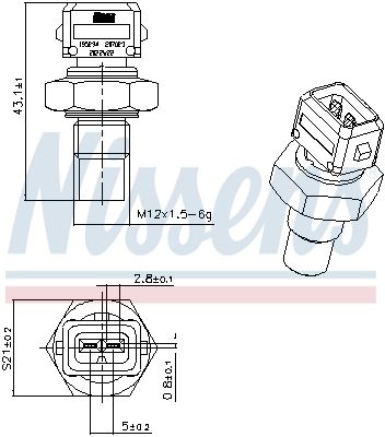 Nissens 207023 Датчик температури First Fit