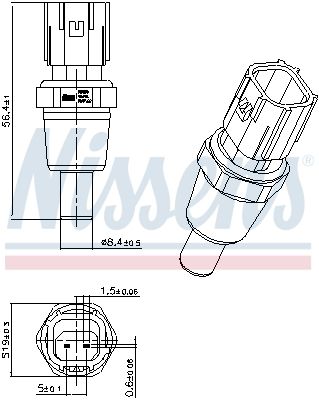 Nissens 207029 Датчик, температура охолоджувальної рідини