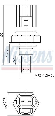 Nissens 207043 Датчик температури First Fit
