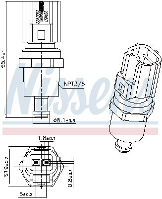 Nissens 207057 Датчик температури First Fit