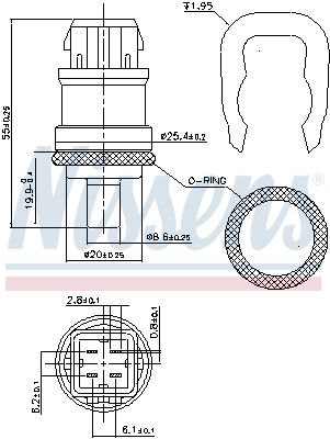 Nissens 207061 Датчик, температура охолоджувальної рідини