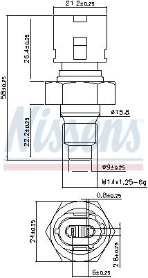 Nissens 207075 Датчик температури First Fit