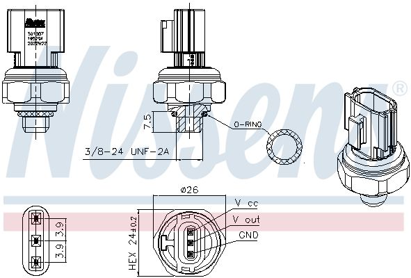 Nissens 301007 Датчик тиску