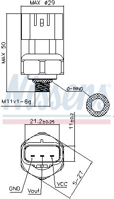 Nissens 301012 Натискний перемикач, система кондиціонування повітря