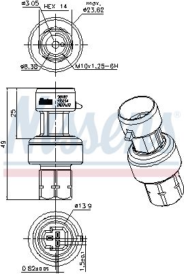 Nissens 301022 Датчик тиску First Fit