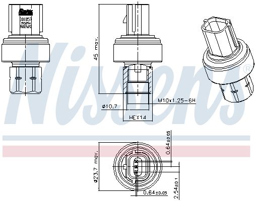 Nissens 301057 Датчик тиску First Fit