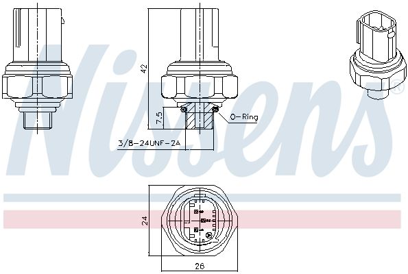Nissens 301070 Натискний перемикач, система кондиціонування повітря
