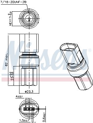 Nissens 301098 Датчик тиску системи кондиціонування First Fit