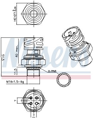 Nissens 301107 Натискний перемикач, система кондиціонування повітря