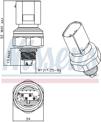 Nissens 301145 Натискний перемикач, система кондиціонування повітря